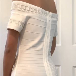 White bandage dress.